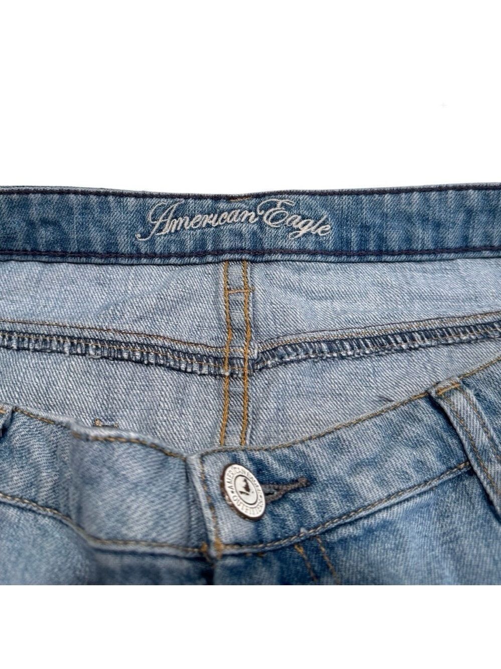 American Eagle Distressed Denim Mini Skirt - Picture 3 of 9